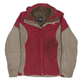 THE NORTH FACE Womens Red & Beige Outdoor Jacket L Polyester Blend Zip Hooded