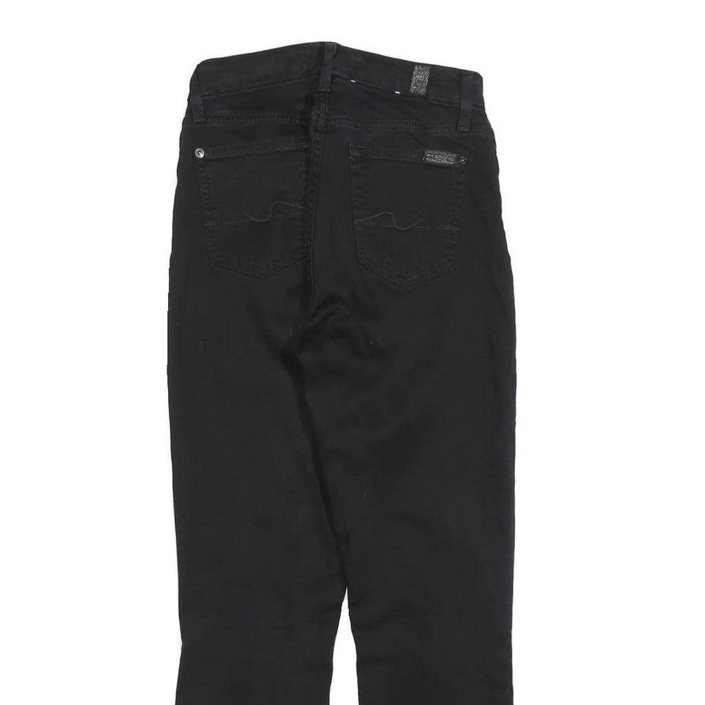 7 FOR ALL MANKIND Womens Black Slim Skinny Cotton Blend Trousers W24 L26 Zip