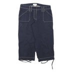LOFT Womens Navy Blue Cotton Blend Casual Shorts M W28 Drawstring Detail