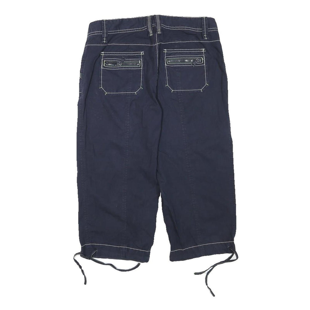 LOFT Womens Navy Blue Cotton Blend Casual Shorts M W28 Drawstring Detail