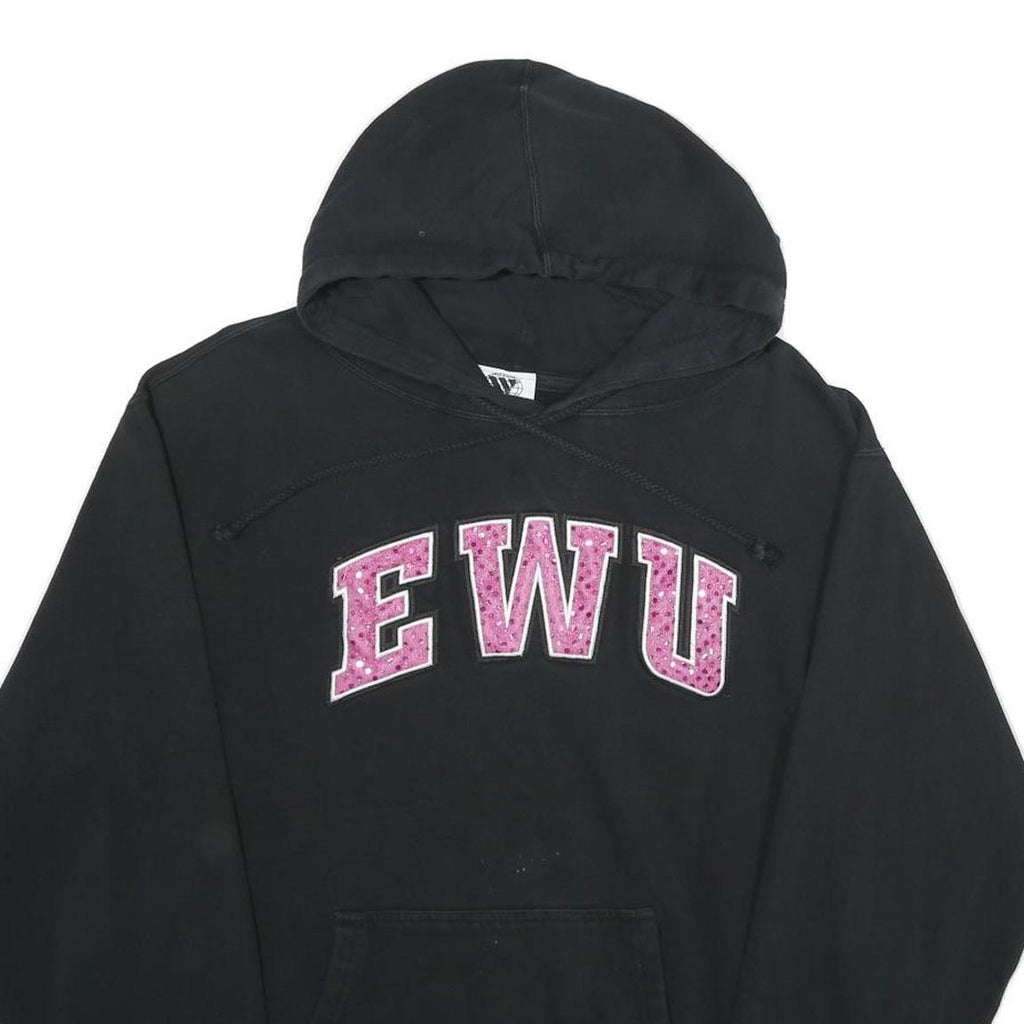 WIDEWORLD SPORTSWEAR Womens Black Hoodie 2XL Cotton Blend Pullover EWU Logo