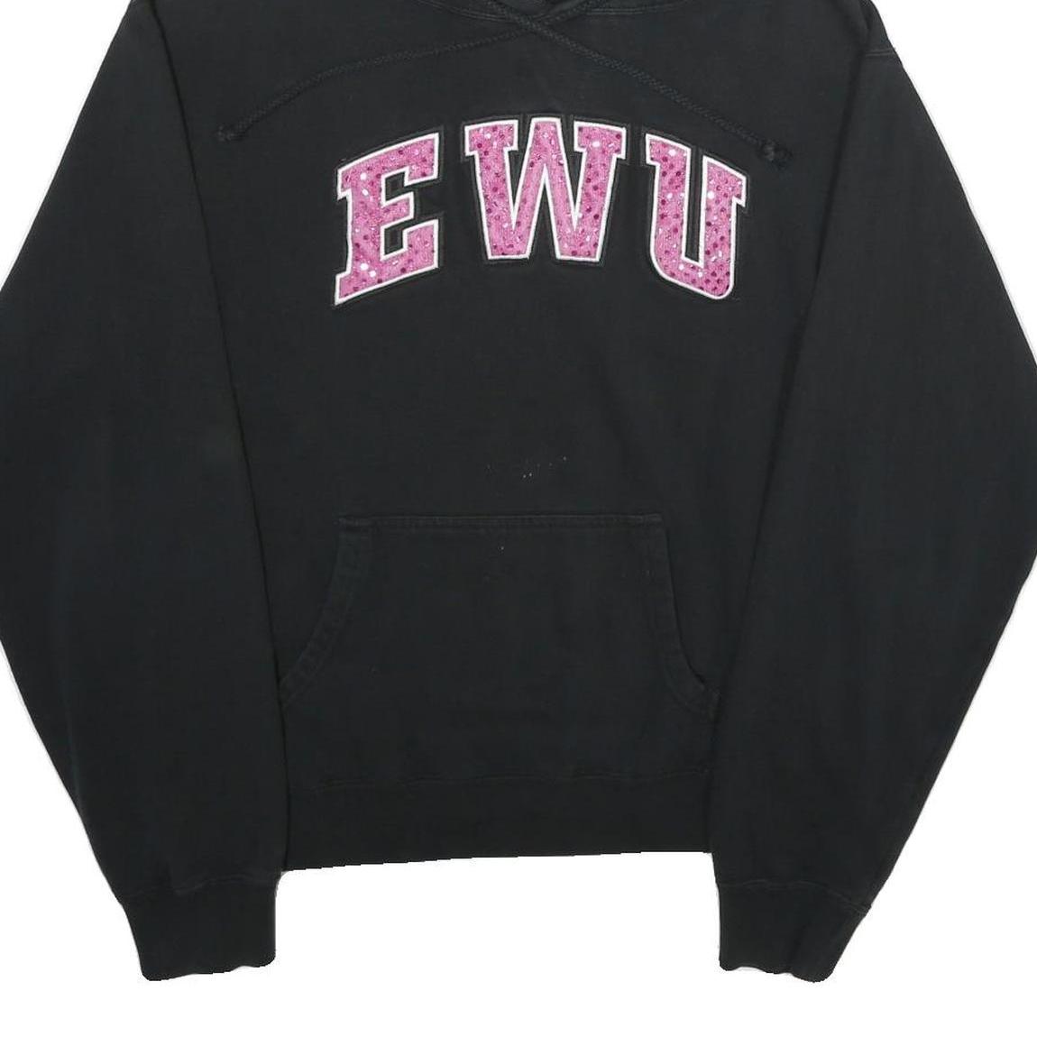 WIDEWORLD SPORTSWEAR Womens Black Hoodie 2XL Cotton Blend Pullover EWU Logo