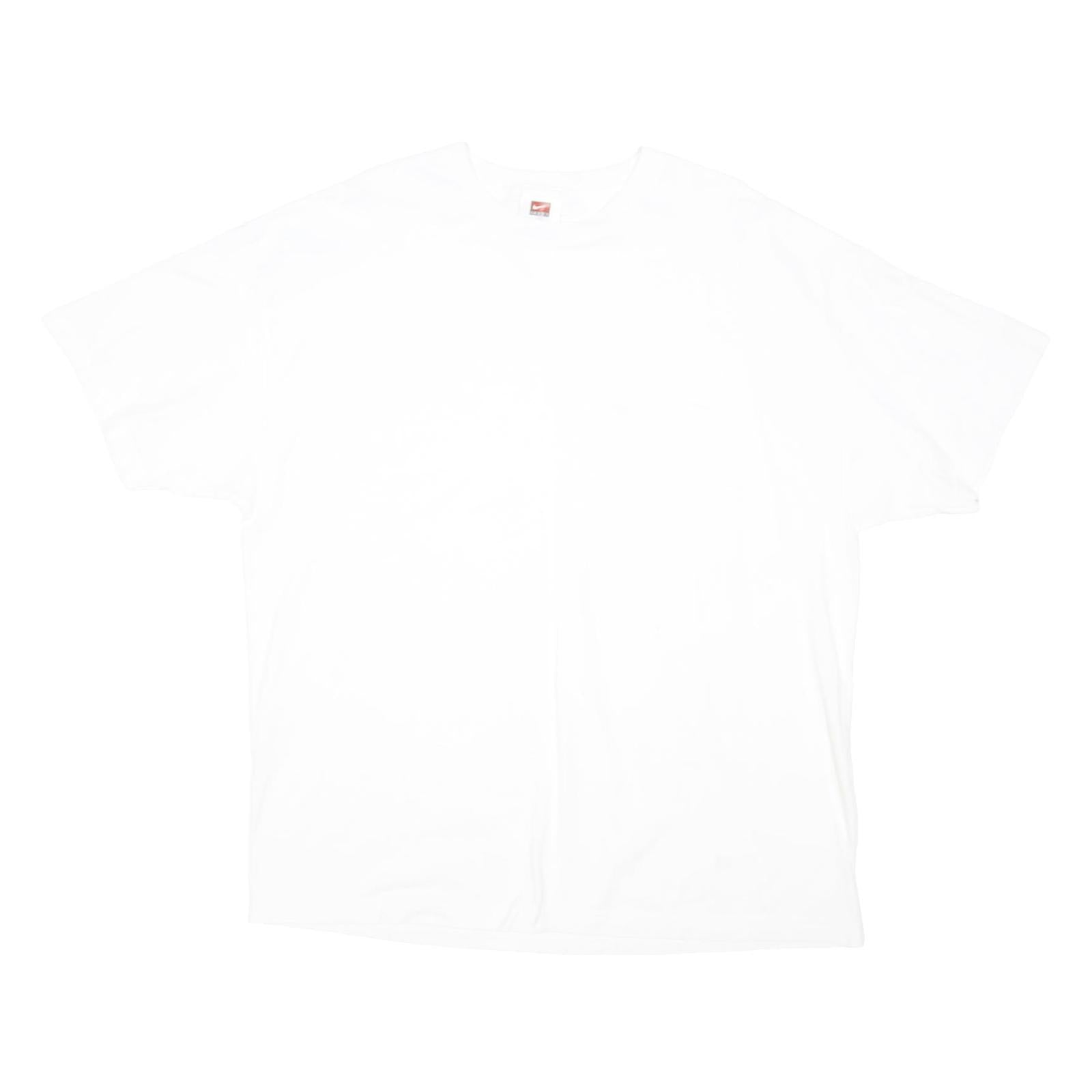 NIKE Mens White Plain T-Shirt XL Short Sleeve Crew Neck Casual Cotton Blend