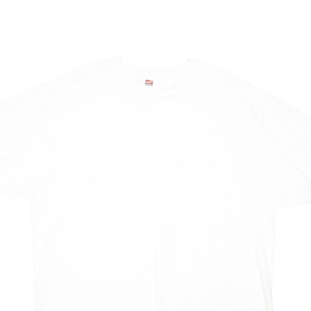 NIKE Mens White Plain T-Shirt XL Short Sleeve Crew Neck Casual Cotton Blend