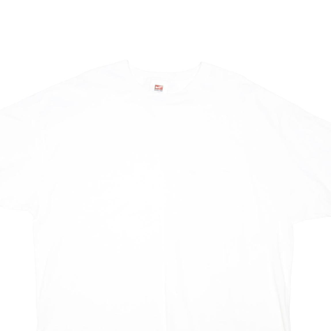 NIKE Mens White Plain T-Shirt XL Short Sleeve Crew Neck Casual Cotton Blend