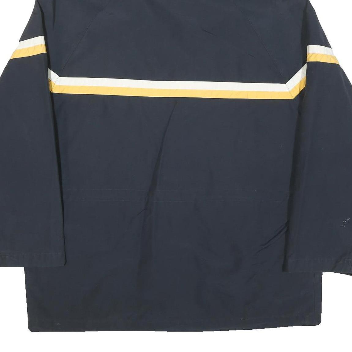 NAUTICA Mens Navy Blue & Yellow Jacket XL Polyester Blend Zip Pocketed Outdoor