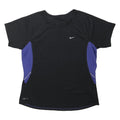 NIKE Girls Black & Purple Performance T-Shirt L Short Sleeve Crew Neck