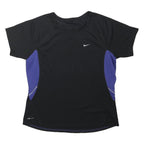 NIKE Girls Black & Purple Performance T-Shirt L Short Sleeve Crew Neck