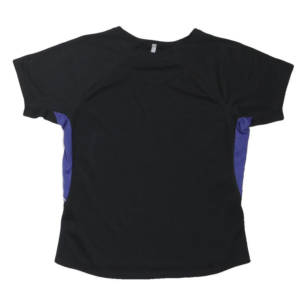 NIKE Girls Black & Purple Performance T-Shirt L Short Sleeve Crew Neck