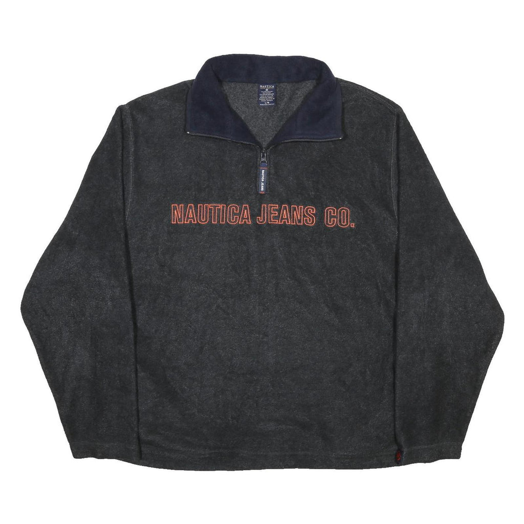 NAUTICA Mens Black Pullover Plain Crew Neck Basic Knit L Jumper