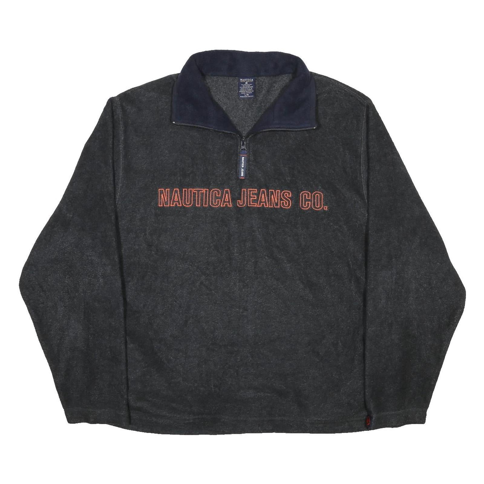 NAUTICA Mens Black Pullover Plain Crew Neck Basic Knit L Jumper