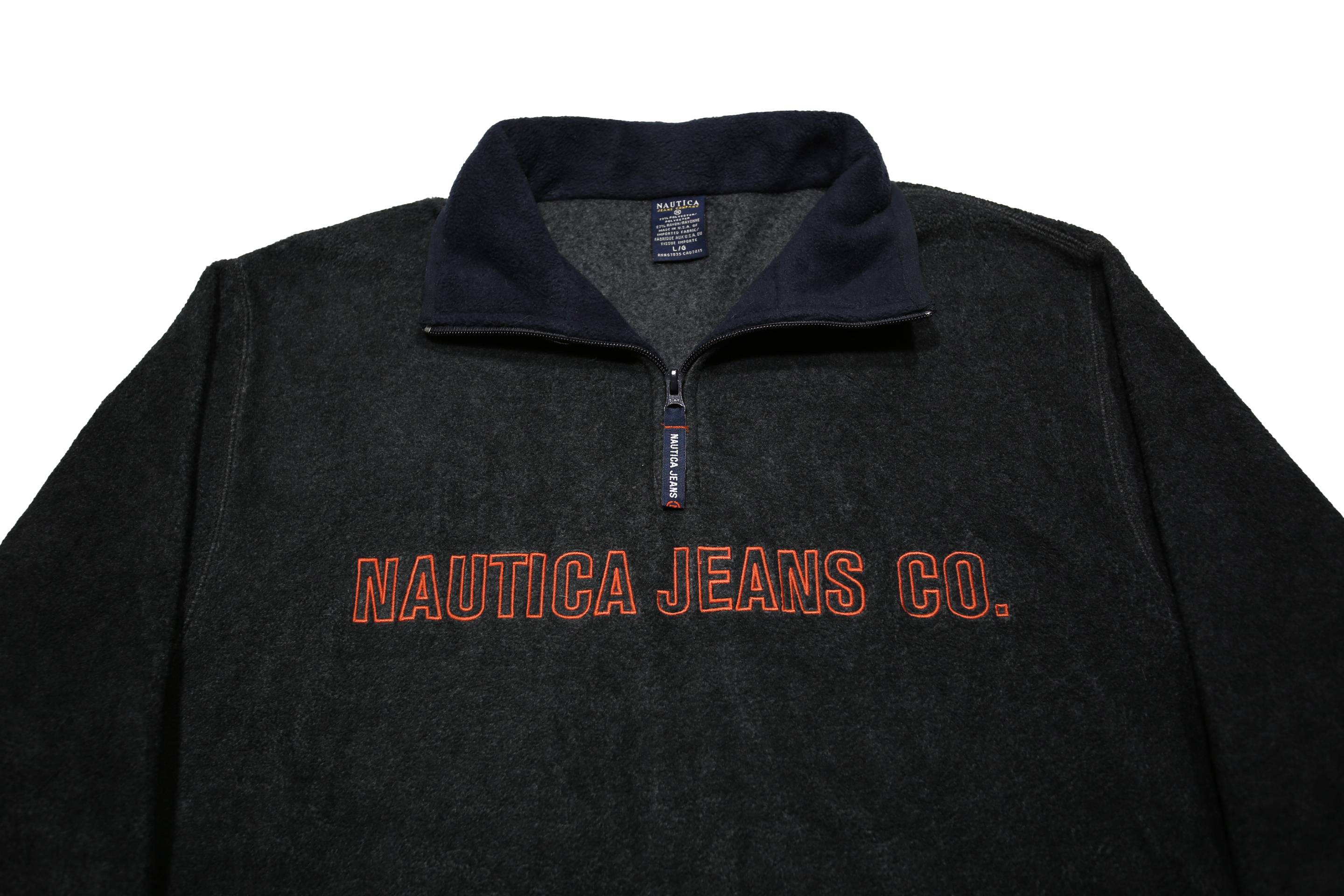 NAUTICA Mens Black Pullover Plain Crew Neck Basic Knit L Jumper