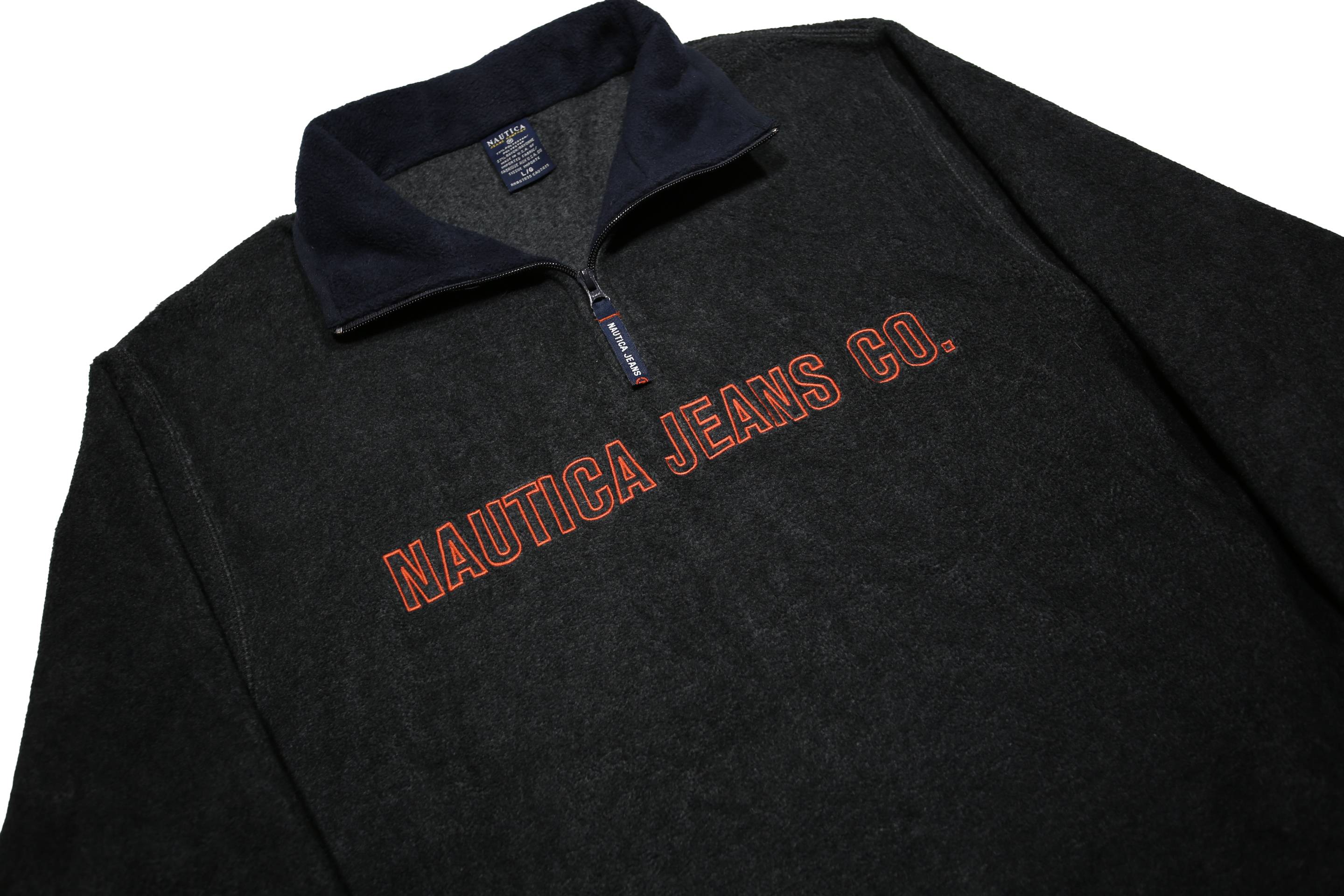 NAUTICA Mens Black Pullover Plain Crew Neck Basic Knit L Jumper