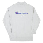CHAMPION Mens Grey Cotton Blend Crew Neck S Logo Embroidered Classic Sweatshirt