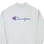 CHAMPION Mens Grey Cotton Blend Crew Neck S Logo Embroidered Classic Sweatshirt