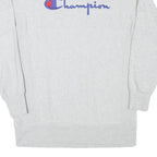 CHAMPION Mens Grey Cotton Blend Crew Neck S Logo Embroidered Classic Sweatshirt