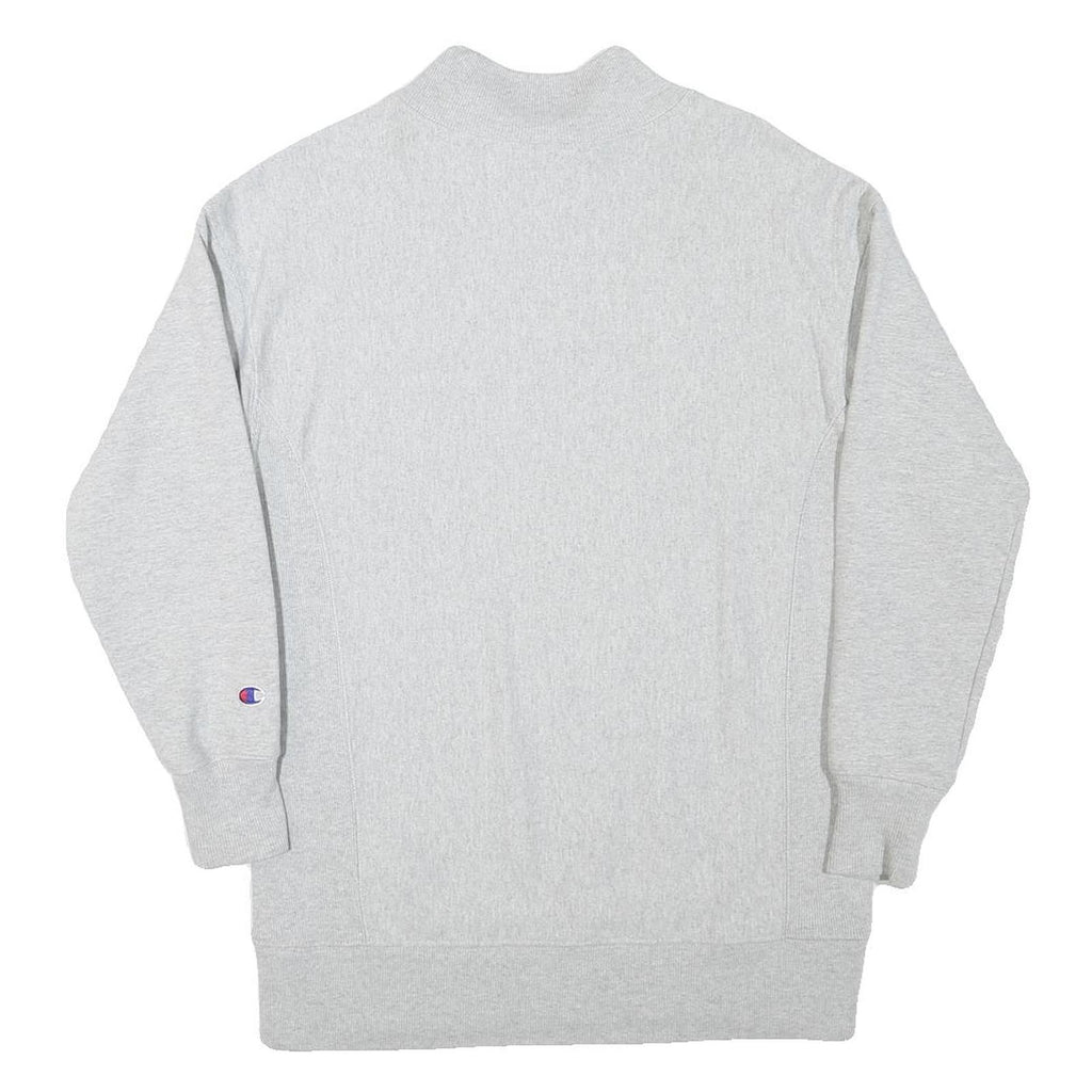 CHAMPION Mens Grey Cotton Blend Crew Neck S Logo Embroidered Classic Sweatshirt