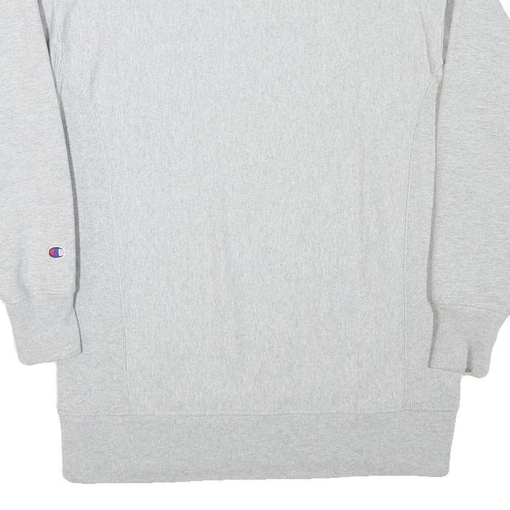 CHAMPION Mens Grey Cotton Blend Crew Neck S Logo Embroidered Classic Sweatshirt