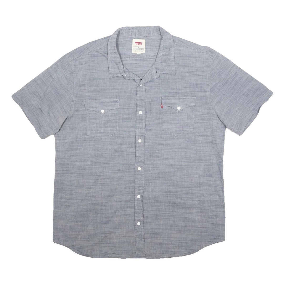LEVI'S Mens Blue Cotton Short Sleeve Shirt 2XL Casual Lightweight Summer Fit