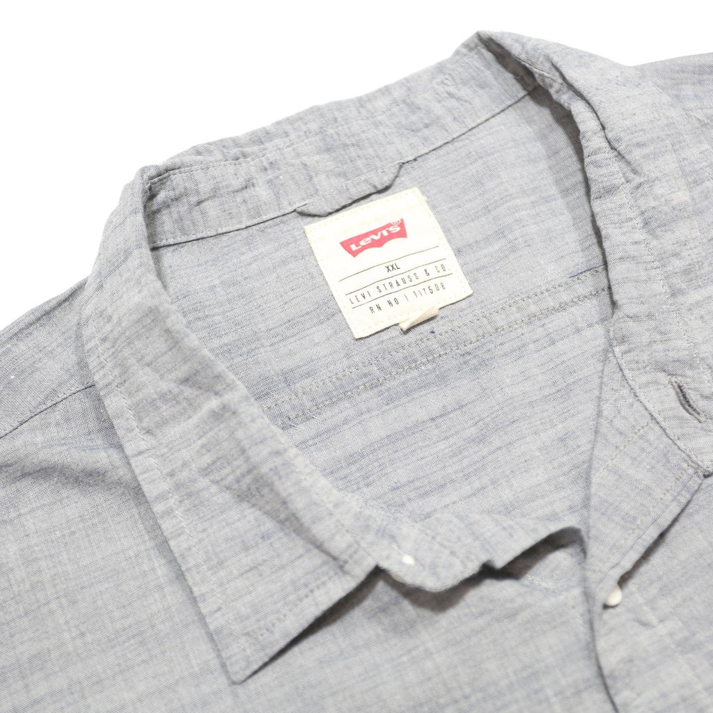 LEVI'S Mens Blue Cotton Short Sleeve Shirt 2XL Casual Lightweight Summer Fit