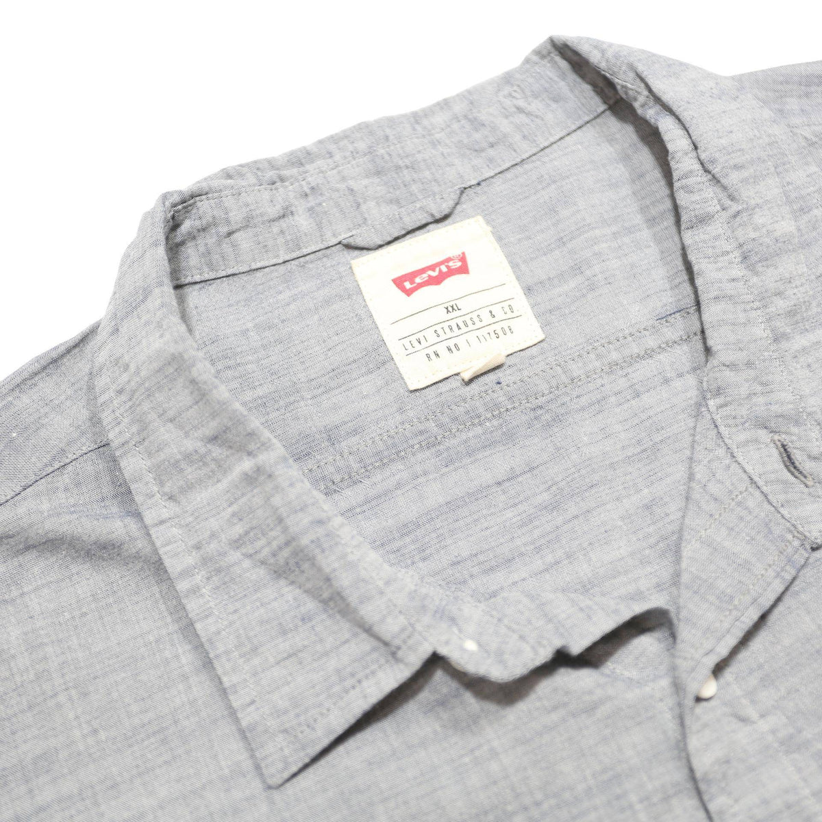 LEVI'S Mens Blue Cotton Short Sleeve Shirt 2XL Casual Lightweight Summer Fit