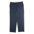 DICKIES Mens Cotton Blend Navy Regular Fit Straight Leg Trousers W38 L32