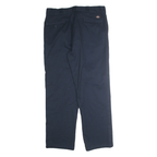 DICKIES Mens Cotton Blend Navy Regular Fit Straight Leg Trousers W38 L32