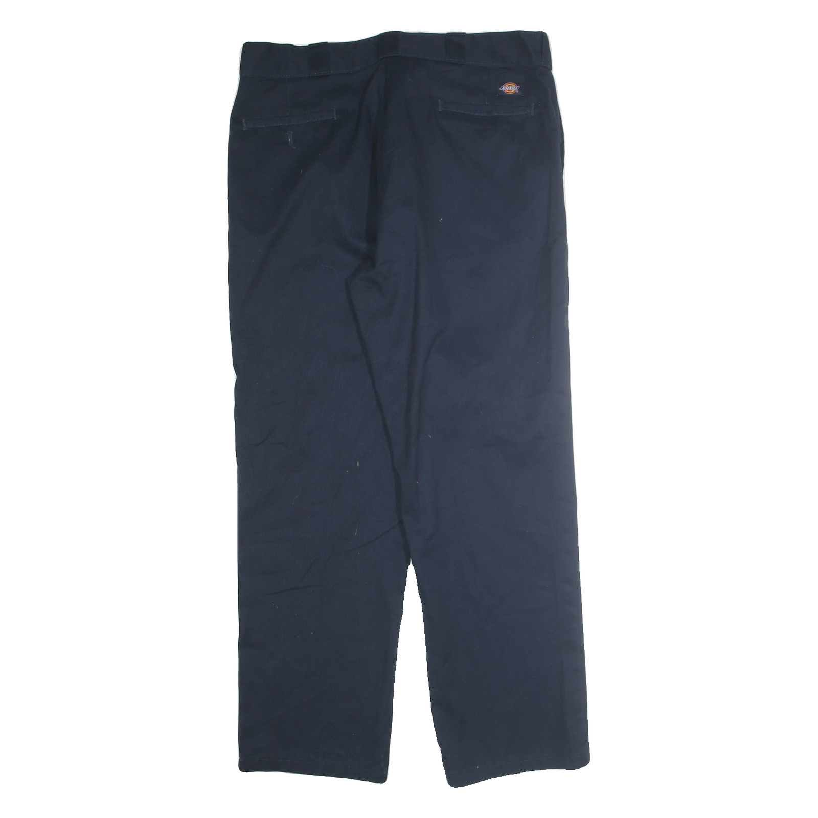 DICKIES Mens Cotton Blend Navy Regular Fit Straight Leg Trousers W38 L32