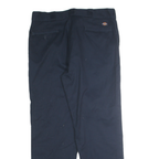 DICKIES Mens Cotton Blend Navy Regular Fit Straight Leg Trousers W38 L32