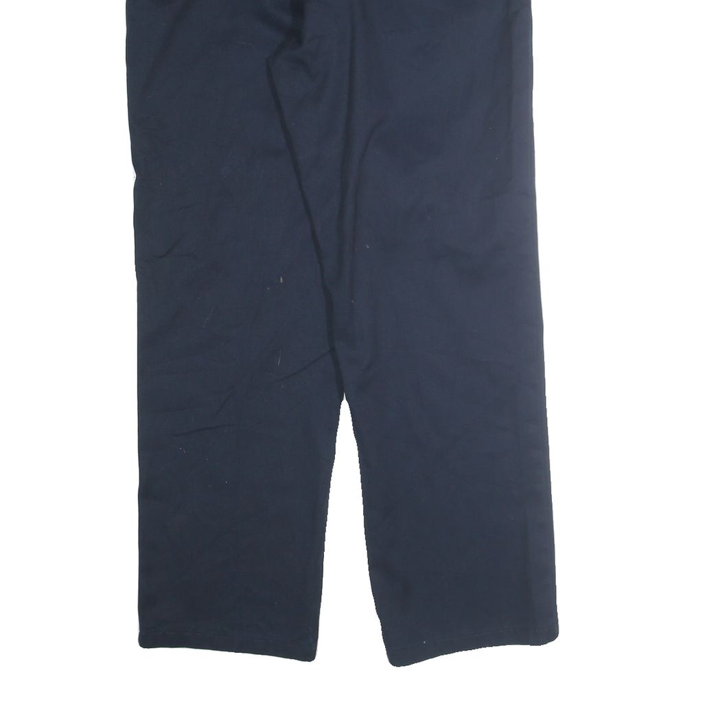 DICKIES Mens Cotton Blend Navy Regular Fit Straight Leg Trousers W38 L32