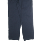 DICKIES Mens Cotton Blend Navy Regular Fit Straight Leg Trousers W38 L32