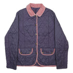 BARBOUR Womens Purple & Pink Quilted Jacket UK 14 Synthetic Button Closure