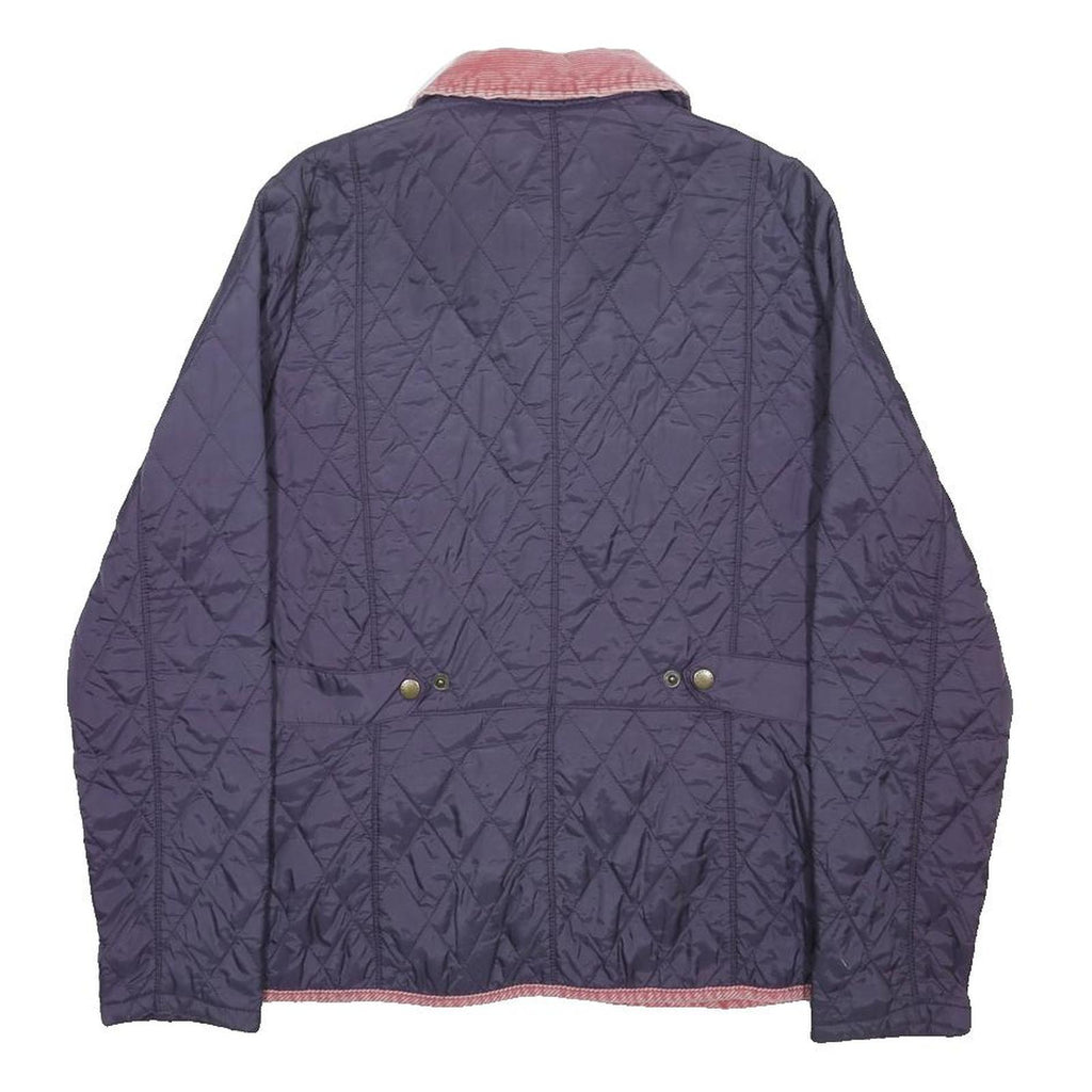 BARBOUR Womens Purple & Pink Quilted Jacket UK 14 Synthetic Button Closure