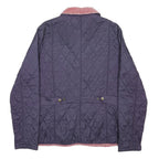 BARBOUR Womens Purple & Pink Quilted Jacket UK 14 Synthetic Button Closure