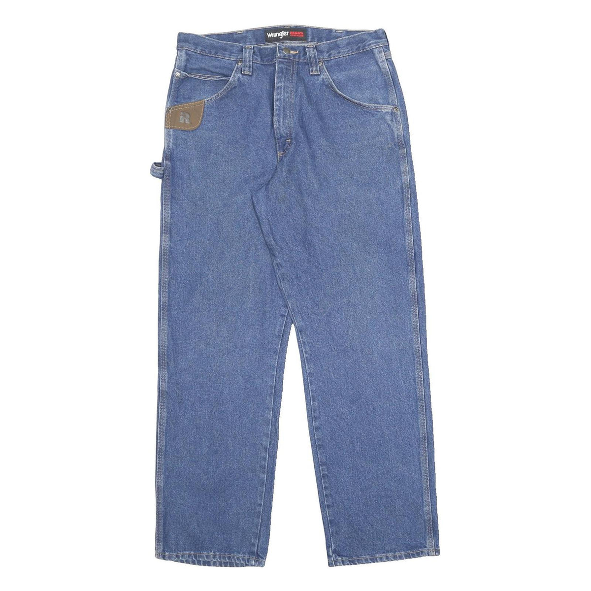 WRANGLER Mens Regular Fit Blue Denim Straight Leg Cotton Jeans W34 L32 Classic