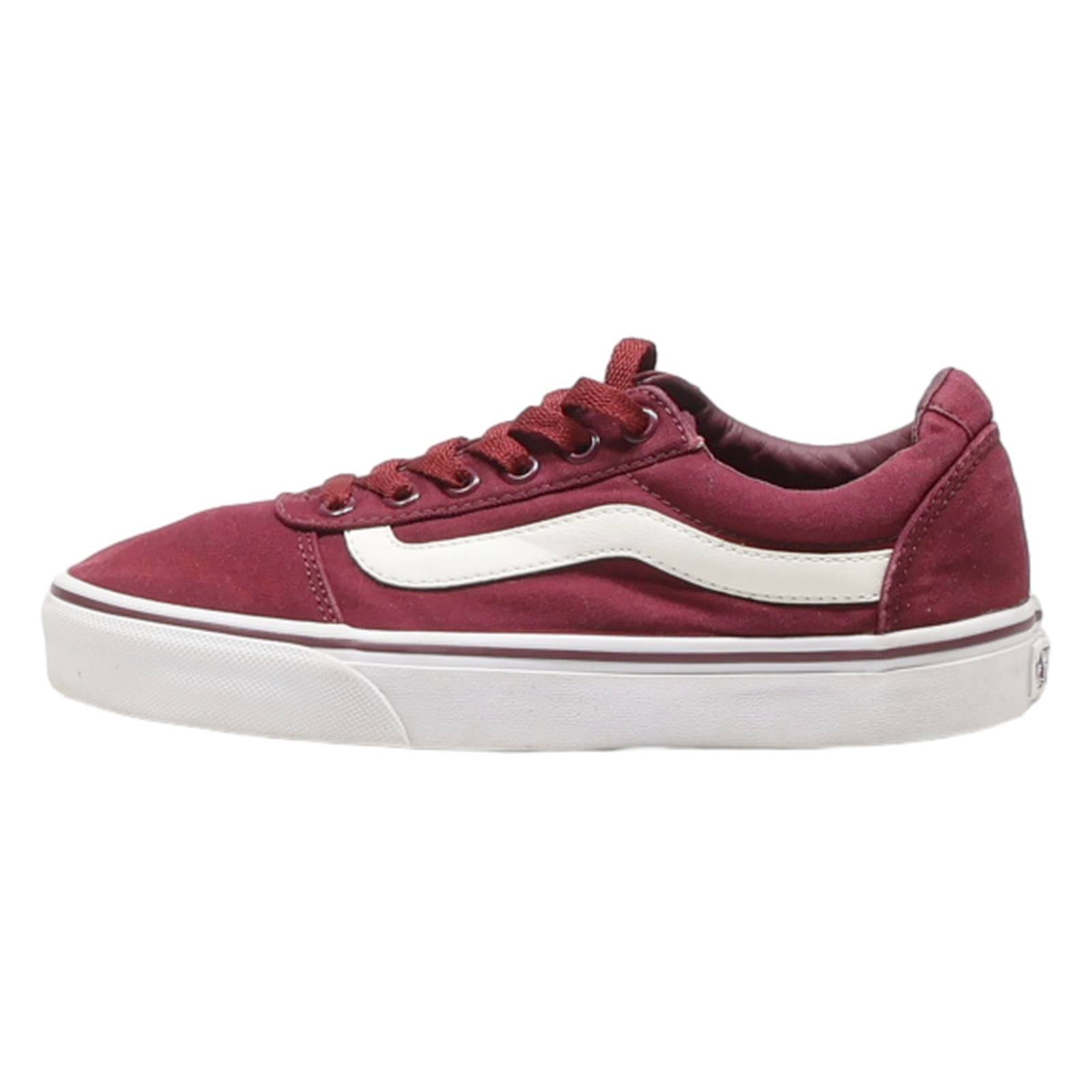 VANS Low Top Trainers Maroon Canvas Womens UK 4