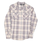WRANGLER Womens Cream & Purple Check Shirt Retro Style S Western Casual