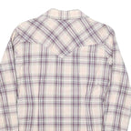 WRANGLER Womens Cream & Purple Check Shirt Retro Style S Western Casual