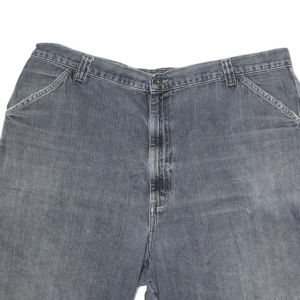 WRANGLER Mens Denim Grey Casual Shorts L W36 Carpenter Style Cotton Workwear