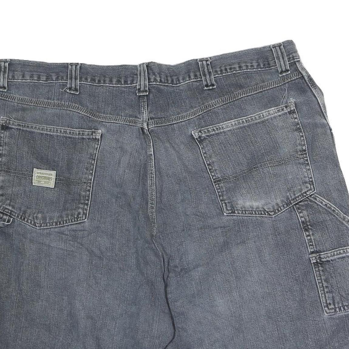 WRANGLER Mens Denim Grey Casual Shorts L W36 Carpenter Style Cotton Workwear