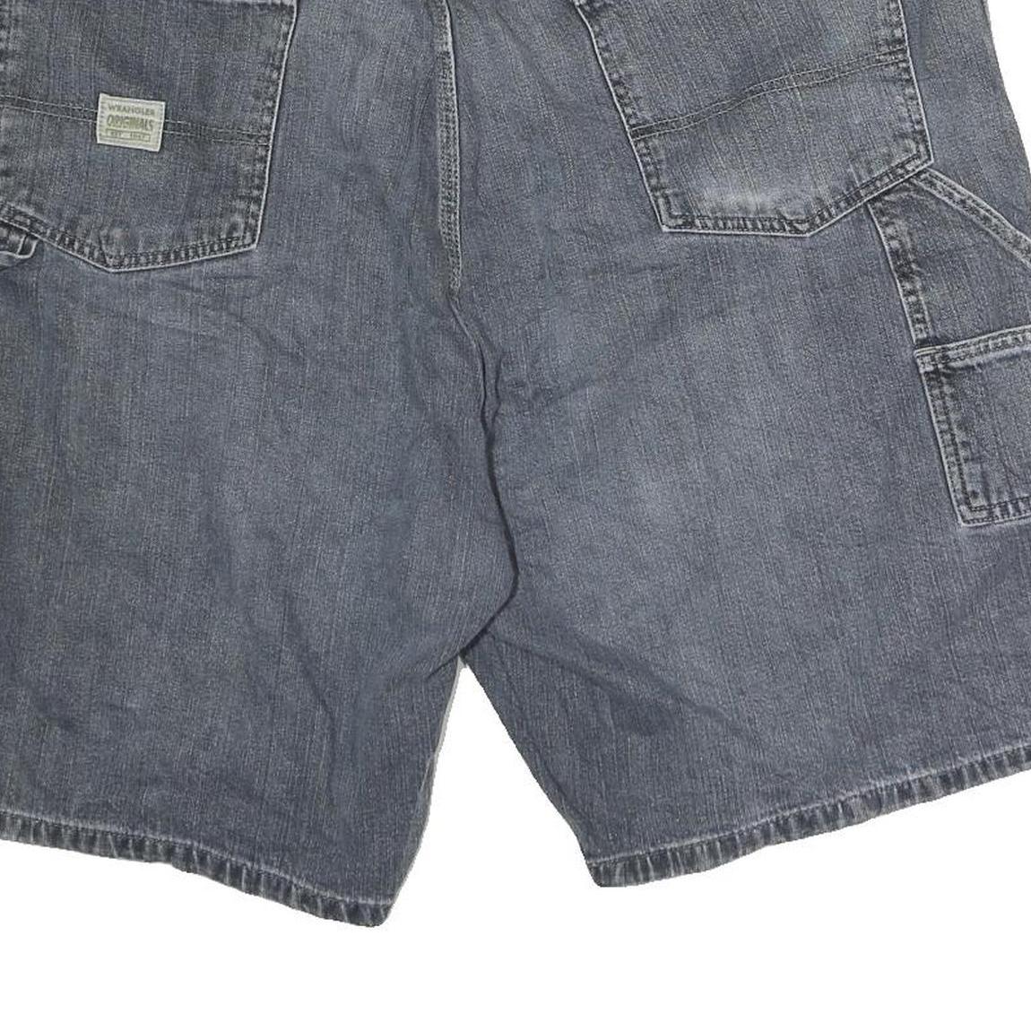 WRANGLER Mens Denim Grey Casual Shorts L W36 Carpenter Style Cotton Workwear