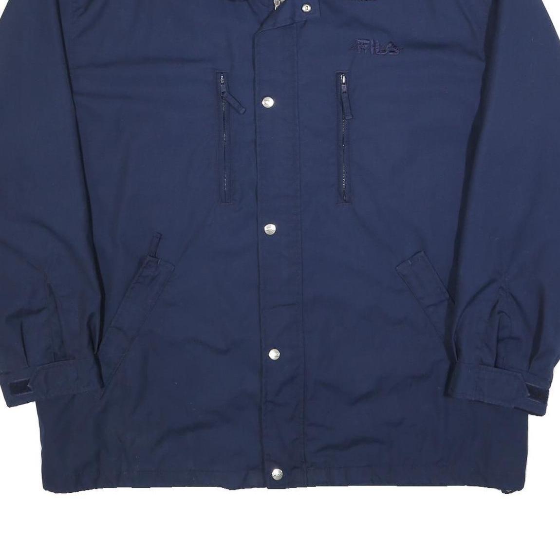 FILA Mens Navy Blue Jacket 2XL Polyester Blend Zip Front Casual Sportswear