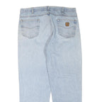CARHARTT Mens Jeans Light Blue Regular Straight Denim Rinse W40 L32 Zip Cotton