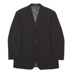 BALMAIN Mens Black Classic Wool Tailored Jacket M Button Plain Formal
