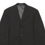 BALMAIN Mens Black Classic Wool Tailored Jacket M Button Plain Formal