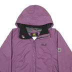 JACK WOLFSKIN Womens Purple Outdoor Jacket L Polyester Hooded Zip Plain