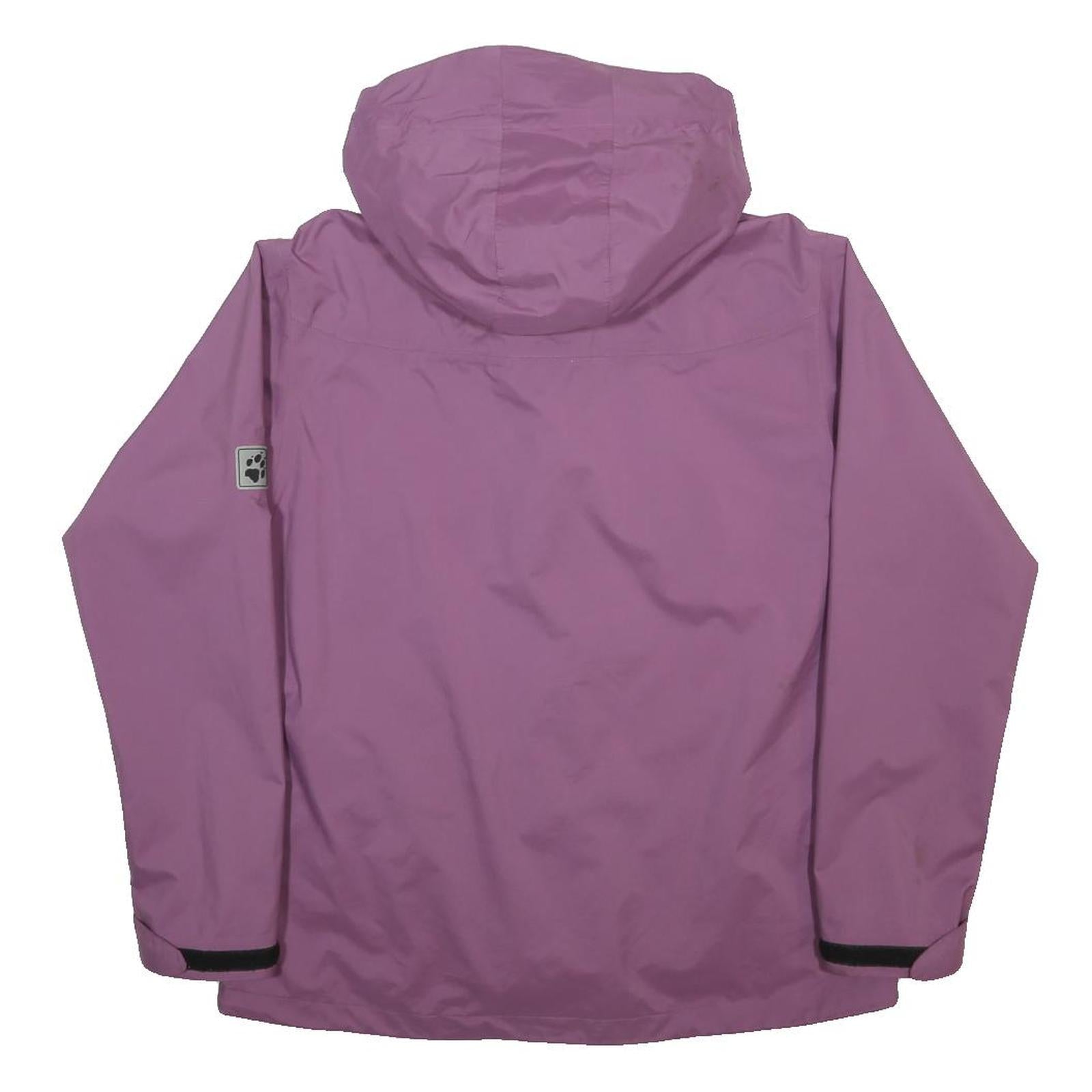 JACK WOLFSKIN Womens Purple Outdoor Jacket L Polyester Hooded Zip Plain