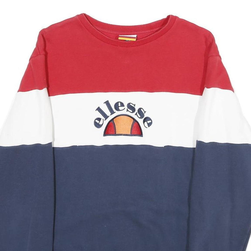 ELLESSE Mens Red White & Blue Crew Neck M Sweatshirt Cotton Blend Casual