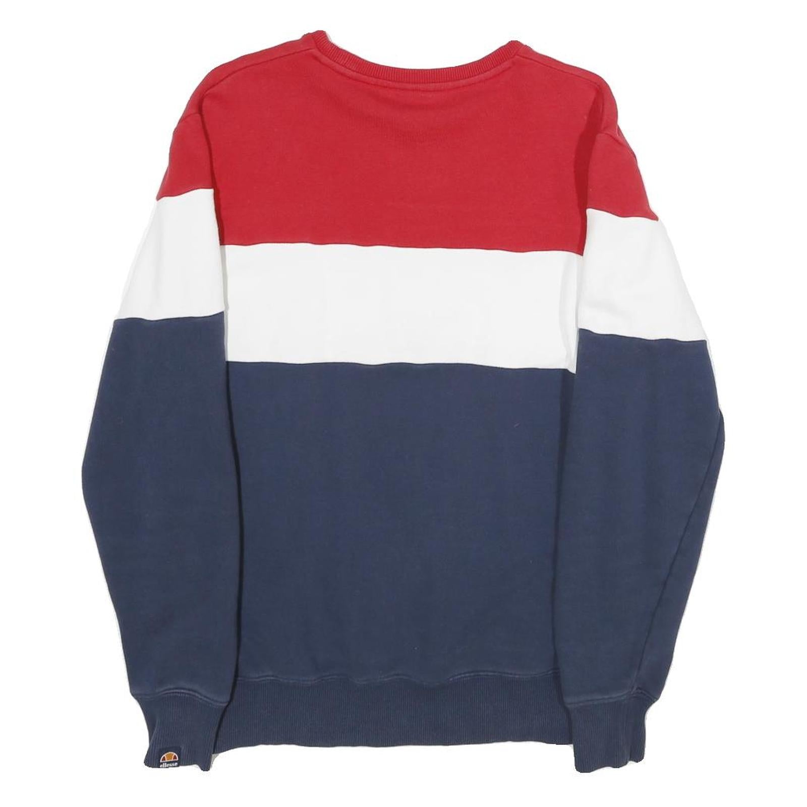 ELLESSE Mens Red White & Blue Crew Neck M Sweatshirt Cotton Blend Casual