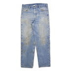 CARHARTT Mens Relaxed Blue Denim Light Jeans W36 L34 Distressed Pocket Zip